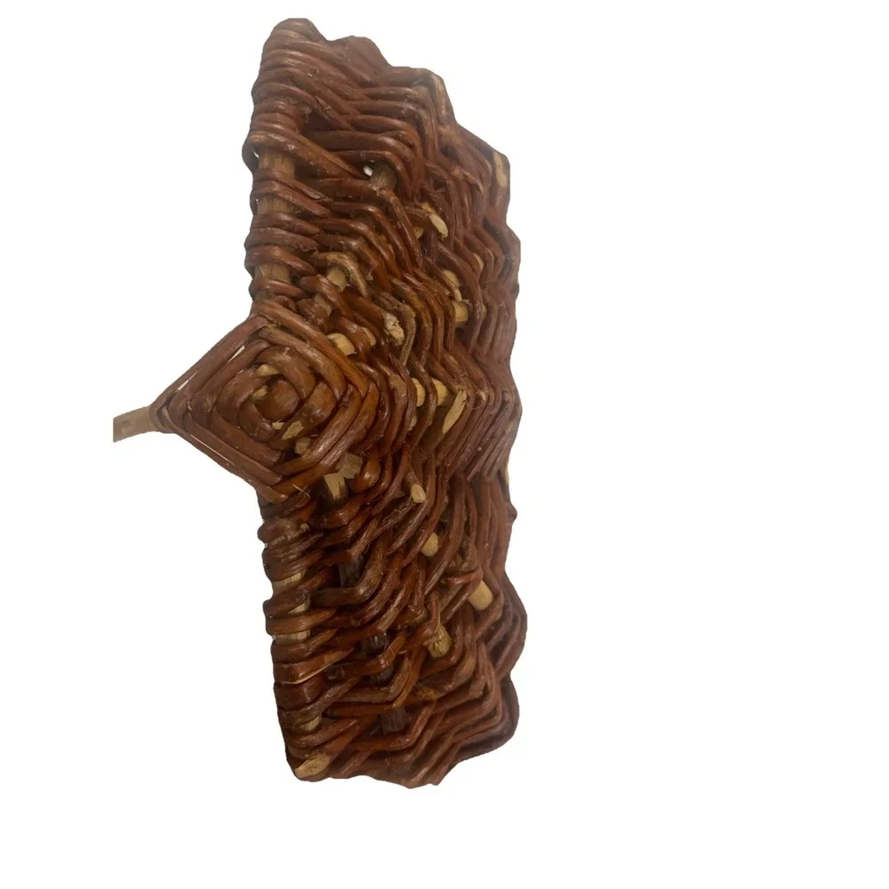 Primitive Butt Basket Woven Twig Sticks Small Antique Rustic Handmade Heritage‎